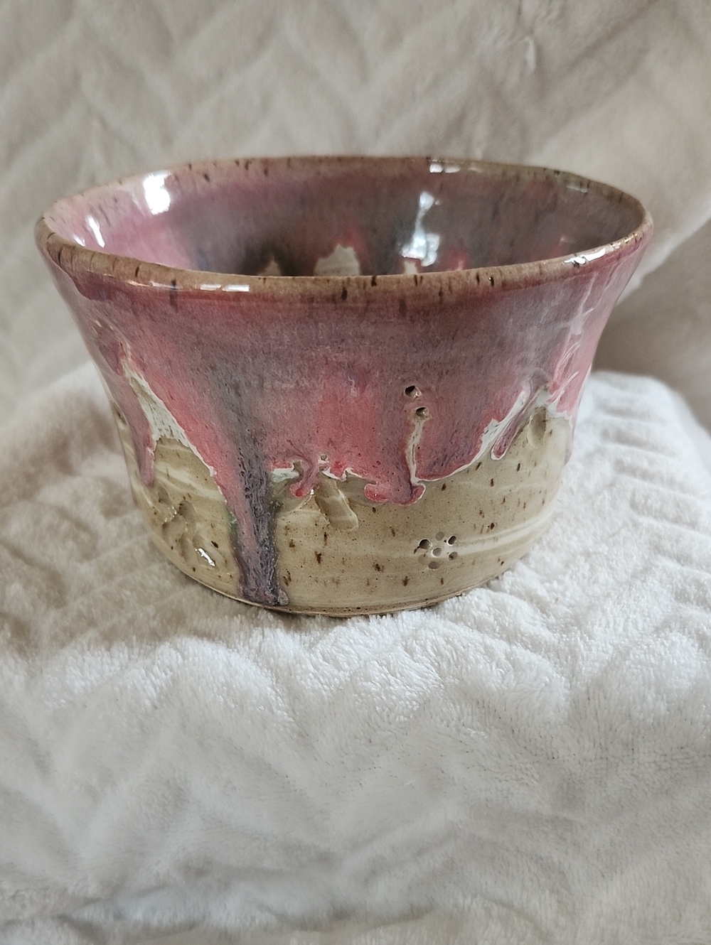Handmade Pink Drip Glaze Ceramic Planter